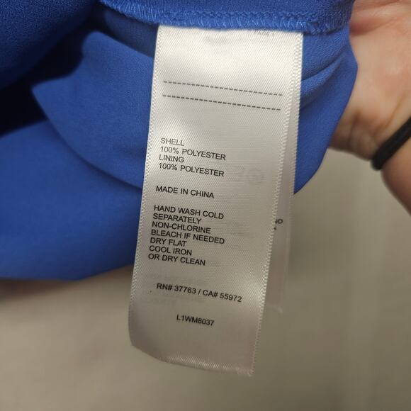 NWT Laundry by Shelli Segal Blue Short Sleeve Sheer Layer blouse - Picture 5 of 9